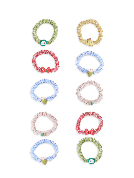 Pack of 10 Assorted Scrunchies - Multicolor