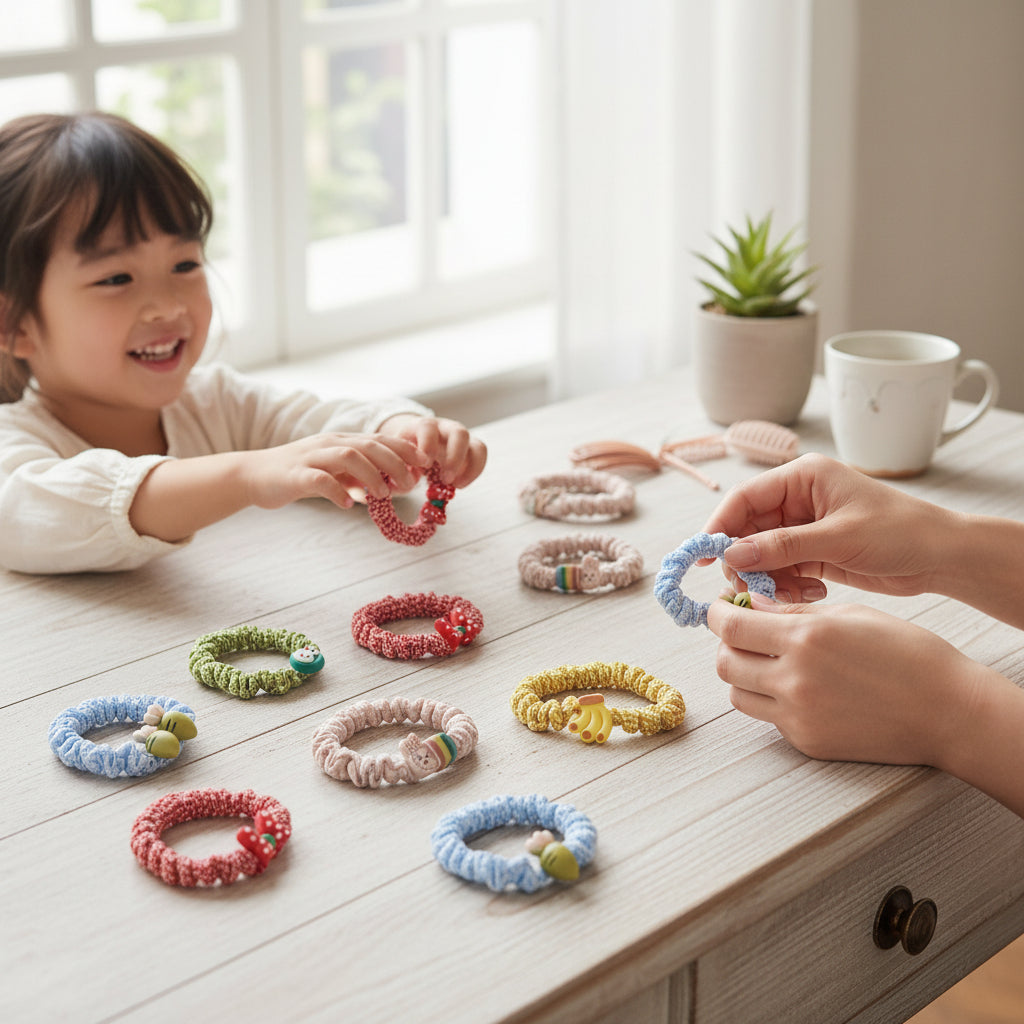 Pack of 10 Assorted Scrunchies - Multicolor