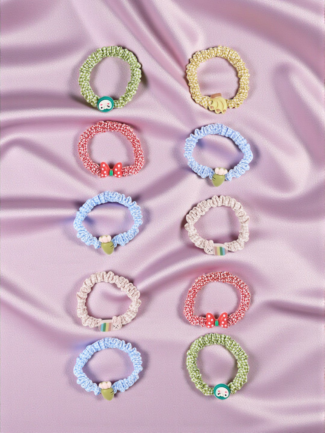 Pack of 10 Assorted Scrunchies - Multicolor