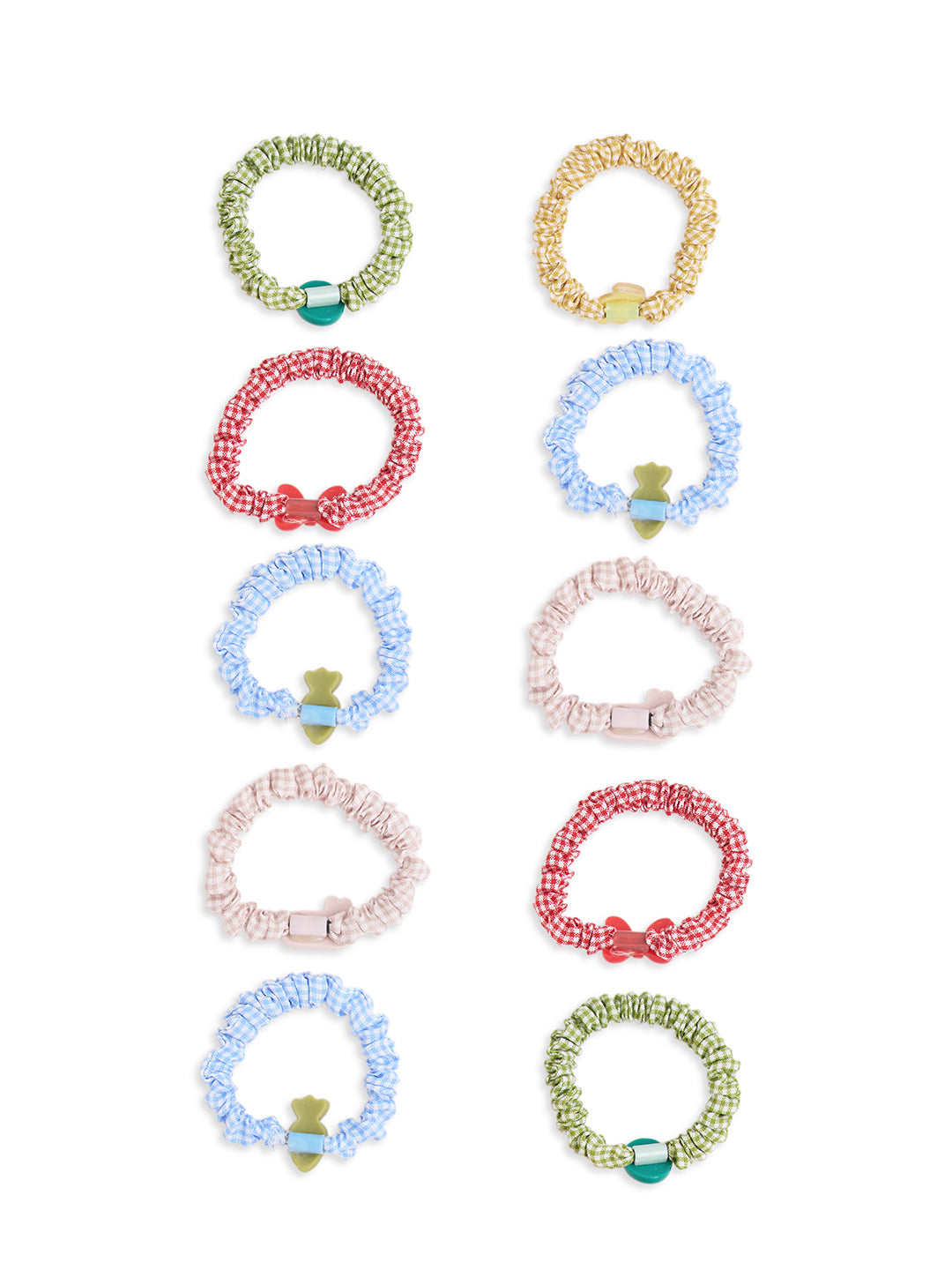 Pack of 10 Assorted Scrunchies - Multicolor