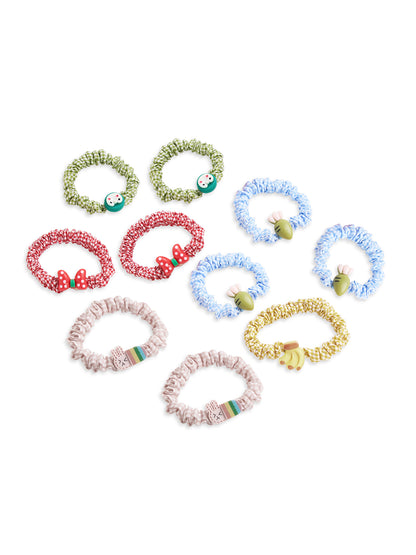 Pack of 10 Assorted Scrunchies - Multicolor