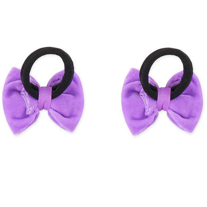 Velvet bow on rubberbands with pearls - Lilac