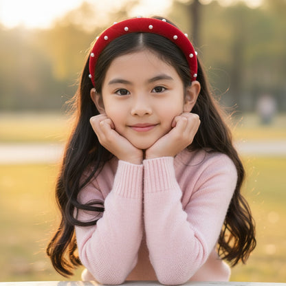 Combo: Set of 2 Soft velvet padded party hairbands - Red and Black