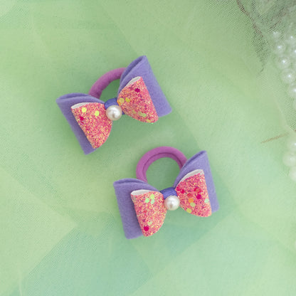 Fancy Shimmer Small Rubberbands for Party - Pink, Purple