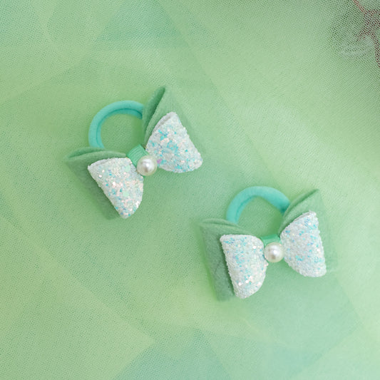 Fancy Shimmer Small Rubberbands for Party - Sea Green (1 Pair = 2 quantity)