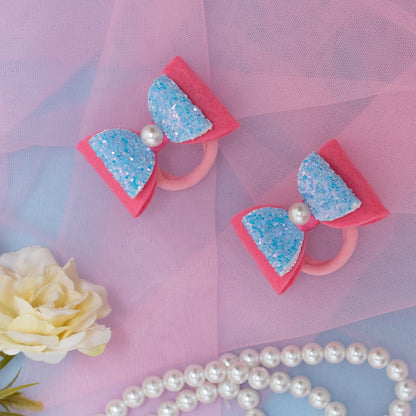 Fancy Shimmer Small Rubberbands for Party - Blue, Pink
