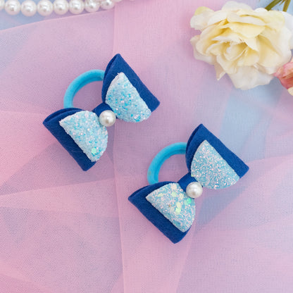 Fancy Shimmer Small Rubberbands for Party - Light Blue, Blue