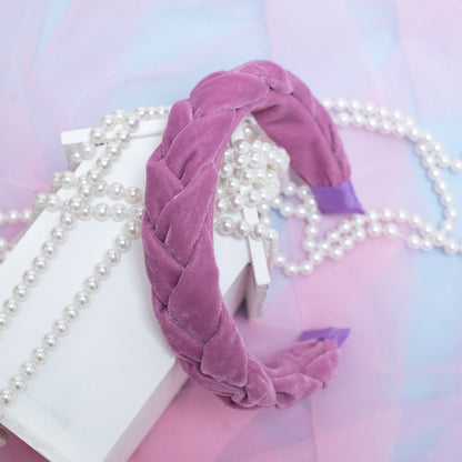 Velvet Braided Hair Band - Light Purple