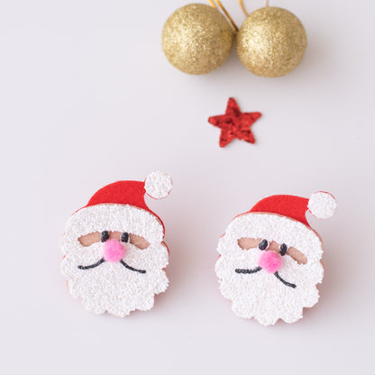 Set of  2 cute glitter santa rubberbands - White, Red