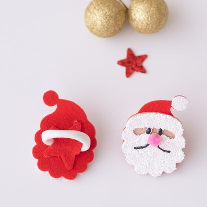 Set of  2 cute glitter santa rubberbands - White, Red