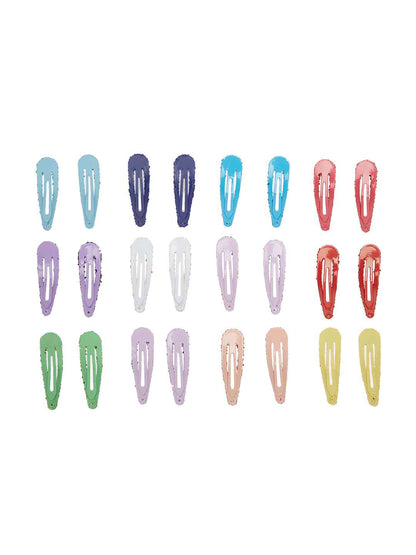 Pack of 24 glitter snap clips - Multicolor
