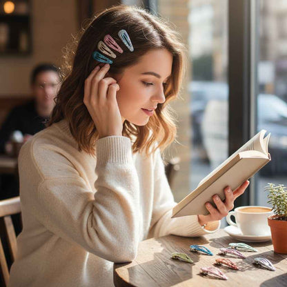 Pack of 24 glitter snap clips - Multicolor