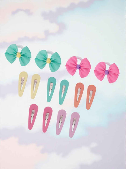 Pack of 5 pairs snap clips and 2 pairs rubberbands 1 - Multicolor