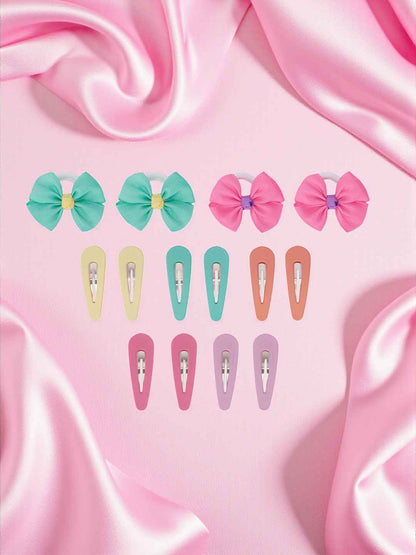 Pack of 5 pairs snap clips and 2 pairs rubberbands 1 - Multicolor