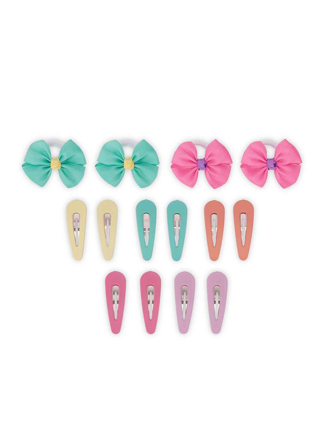 Pack of 5 pairs snap clips and 2 pairs rubberbands 1 - Multicolor