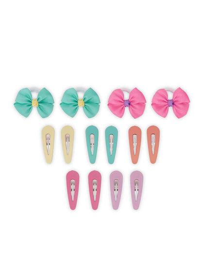 Pack of 5 pairs snap clips and 2 pairs rubberbands 1 - Multicolor