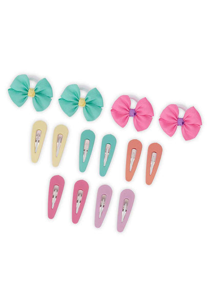 Pack of 5 pairs snap clips and 2 pairs rubberbands 1 - Multicolor