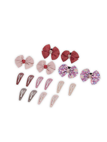 Pack of 5 pairs snap clips and 3 pairs rubberbands - Multicolor