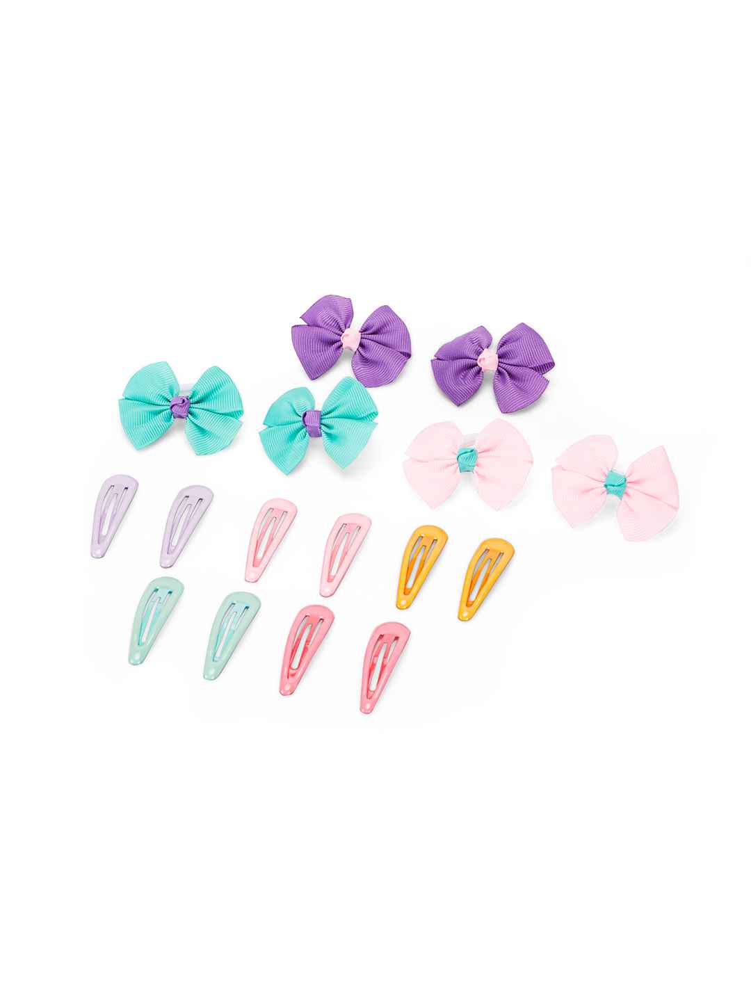 Pack of 5 pairs snap clips and 3 pairs rubberbands 2 - Multicolor