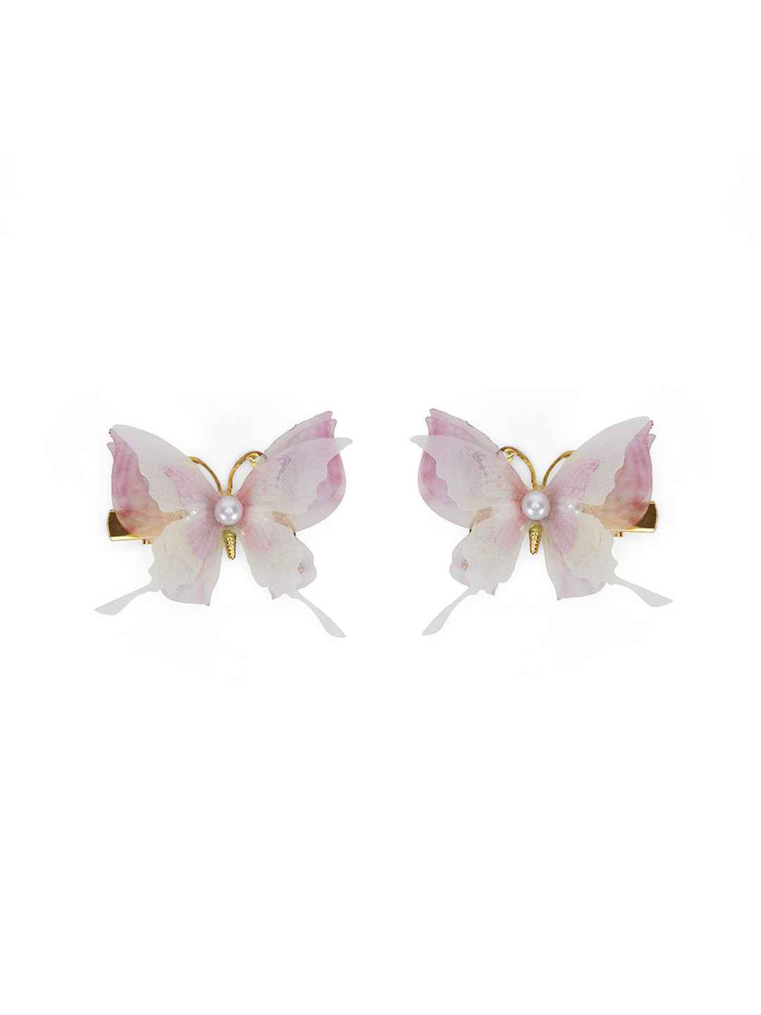 Fancy 4 layer, 3D butterfly alligator hair lips - Pink