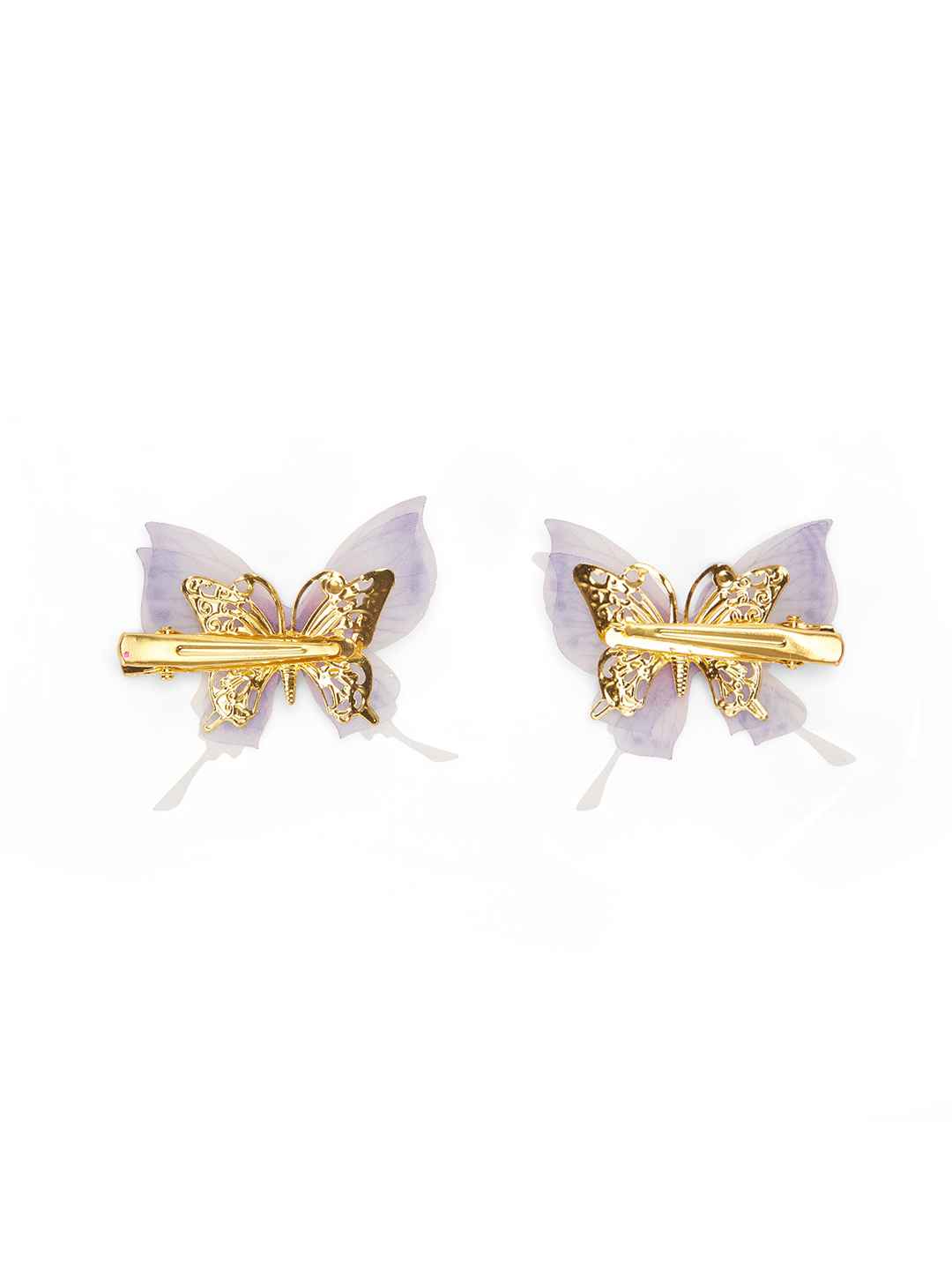 Fancy 4 layer, 3D butterfly alligator hair lips - Purple