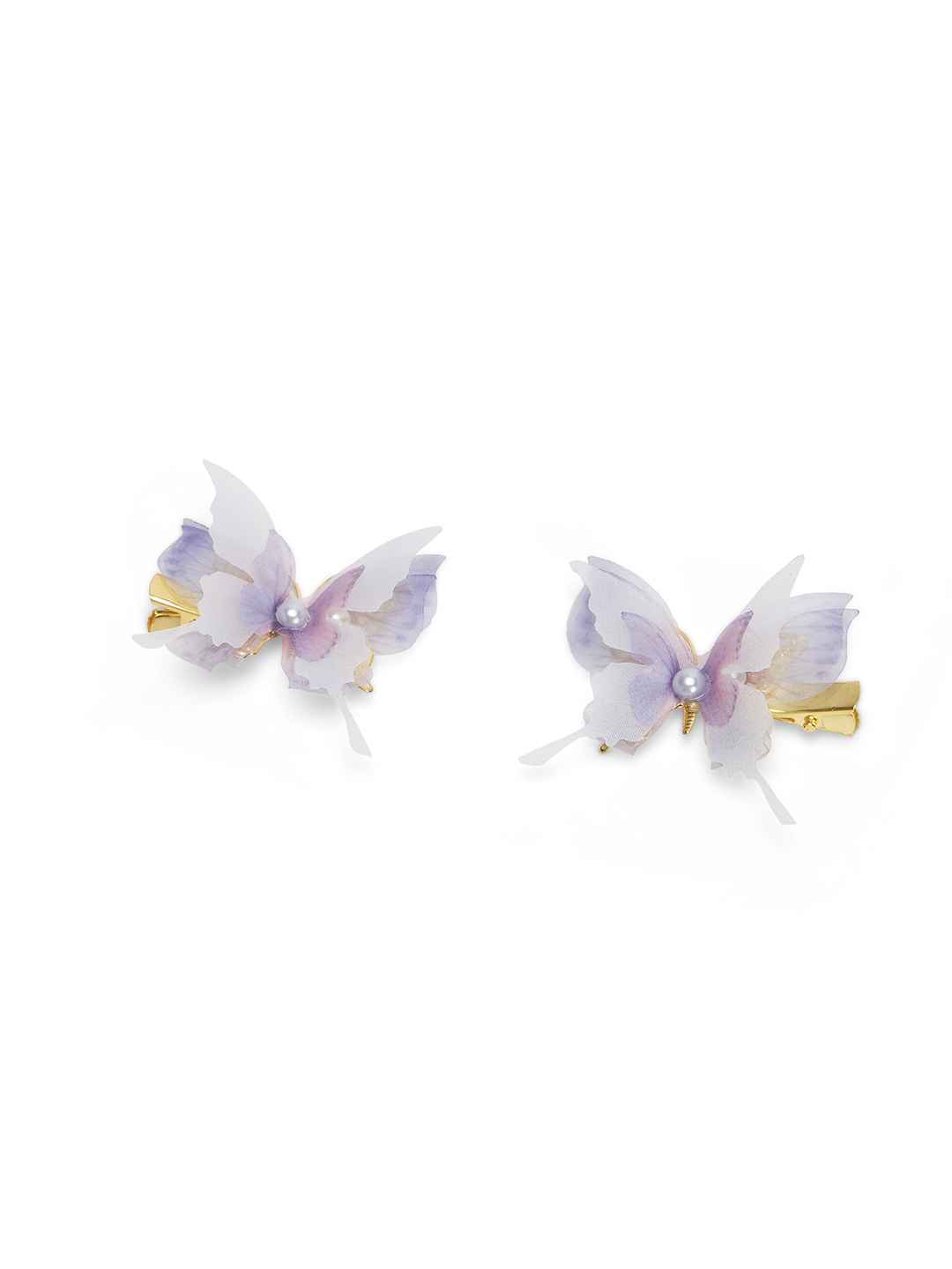 Fancy 4 layer, 3D butterfly alligator hair lips - Purple