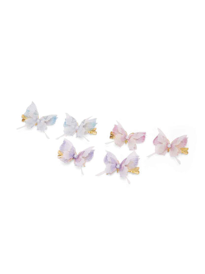 Fancy 4 layer, 3D butterfly alligator hair lips - Pink, Blue, Purple