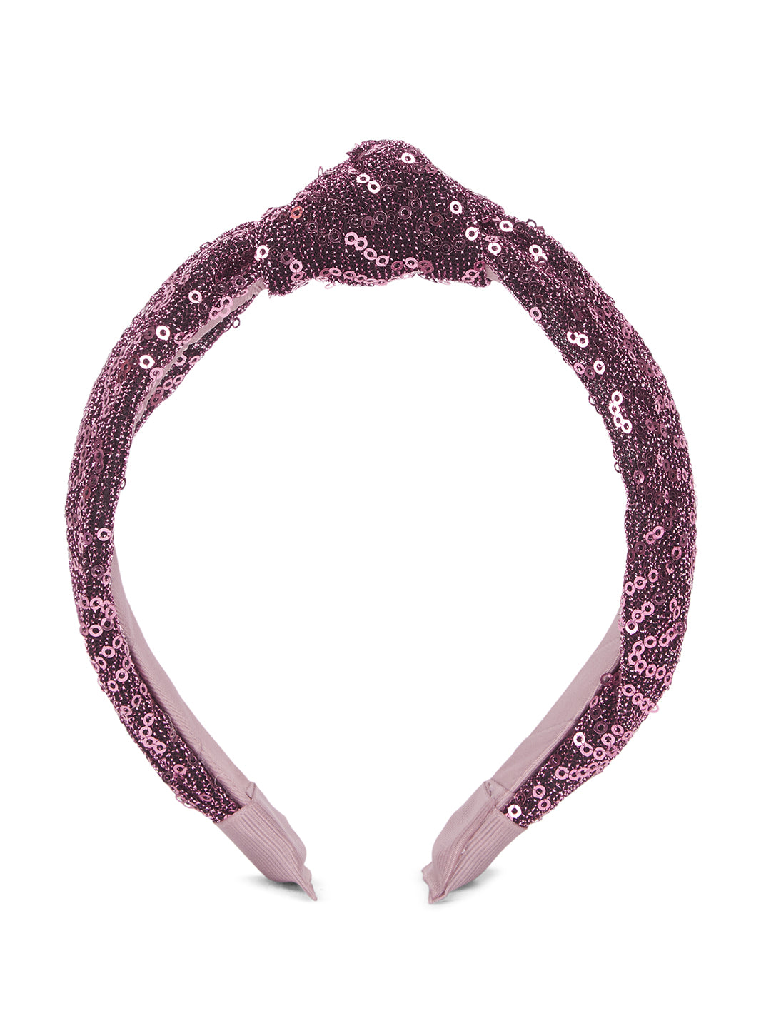 Party knotted hair band with sequins - Wine