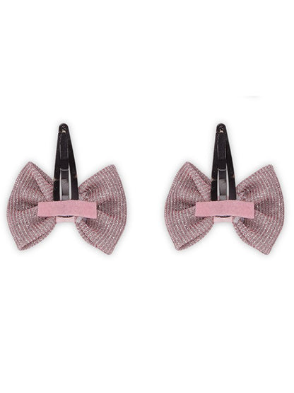 Shiny Party Bow on Tic-tac Pins - Light pink