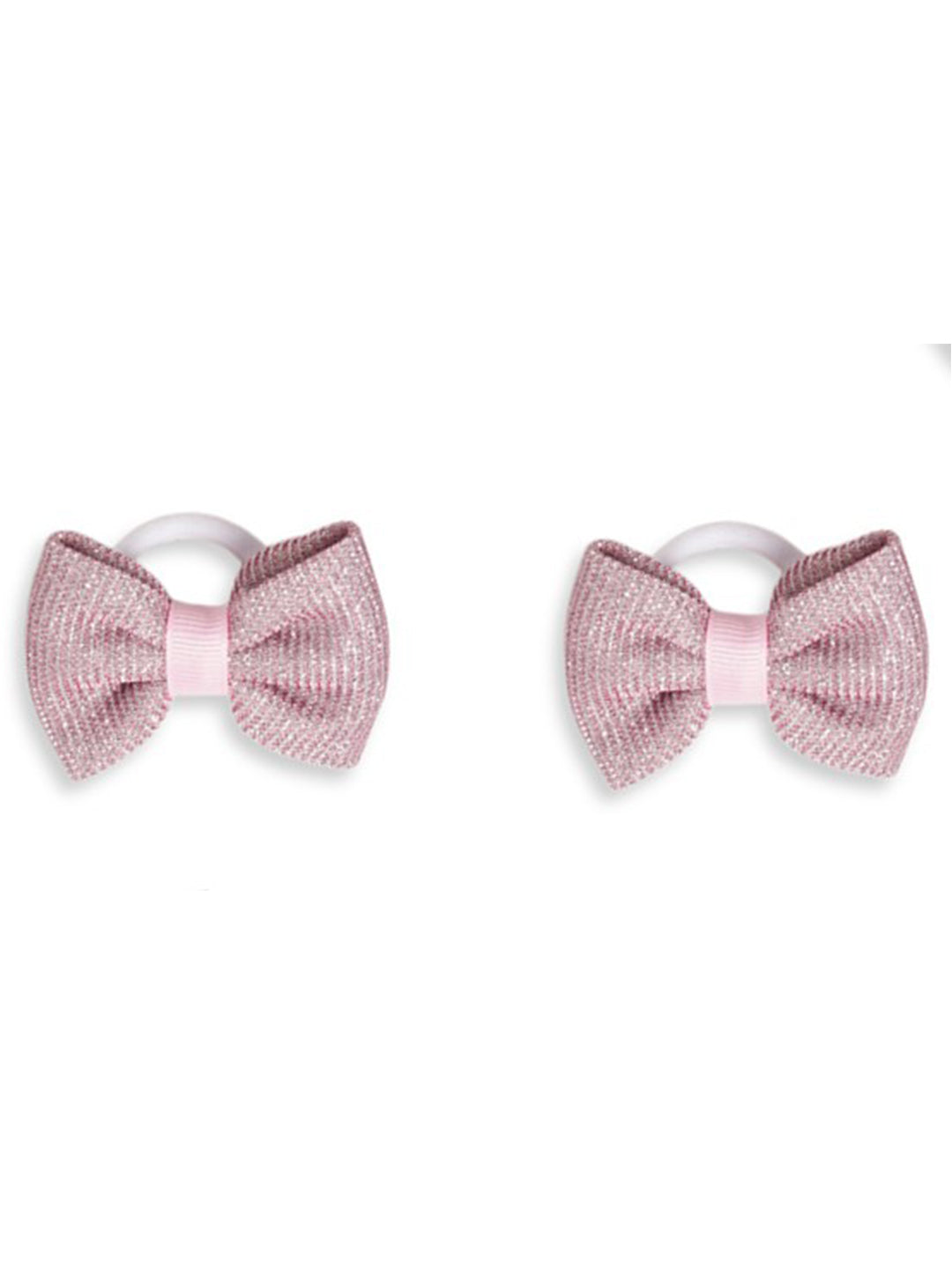 Shiny Party Bow on Rubber bands - Light pink