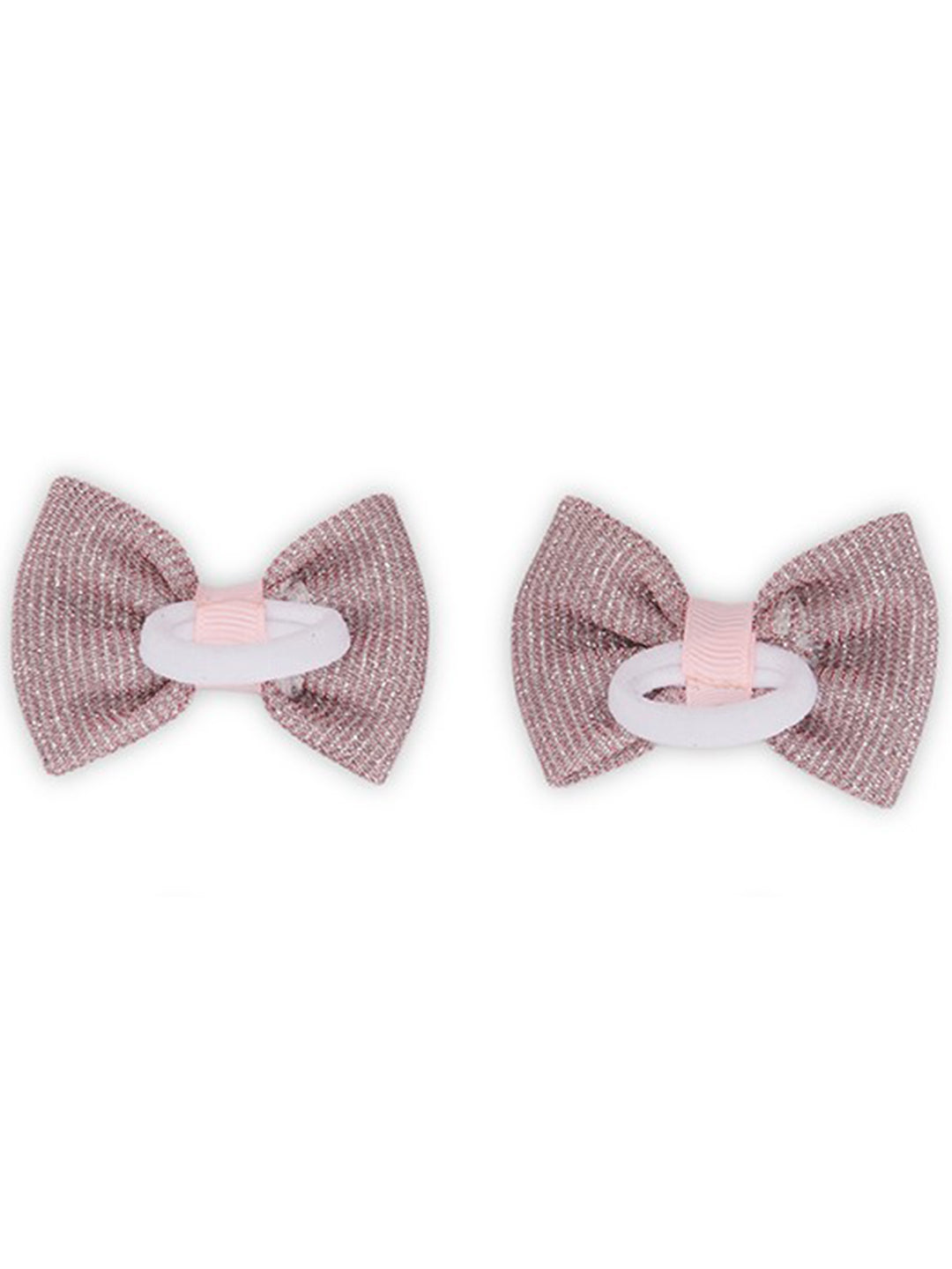 Shiny Party Bow on Rubber bands - Light pink