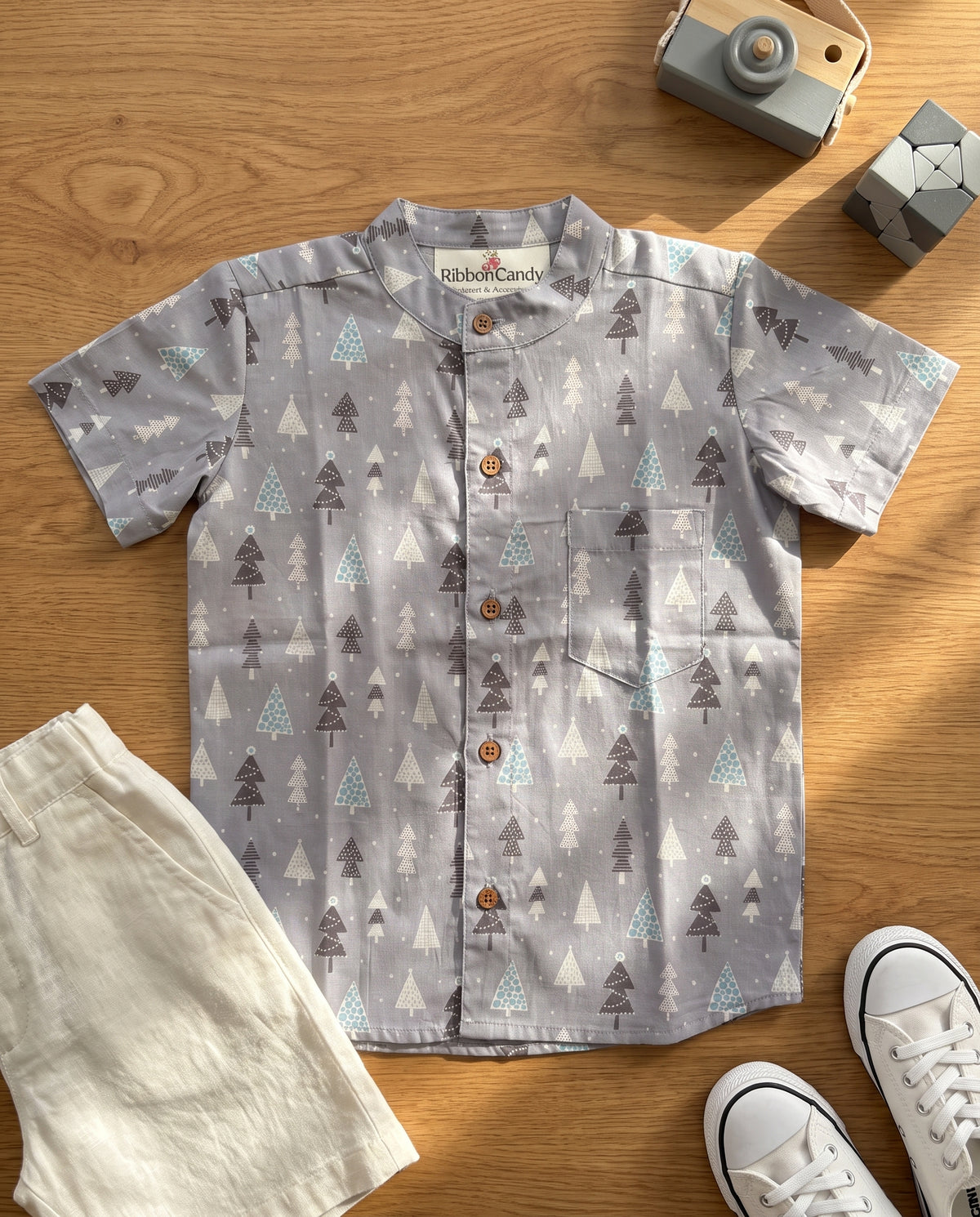Ribbon Candy - Christmas Tree Print Shirt - 100% Cotton