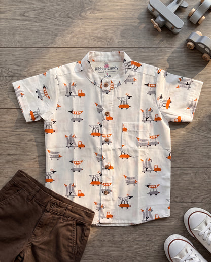 Ribbon Candy - Transport Print Shirt - 100% Cotton