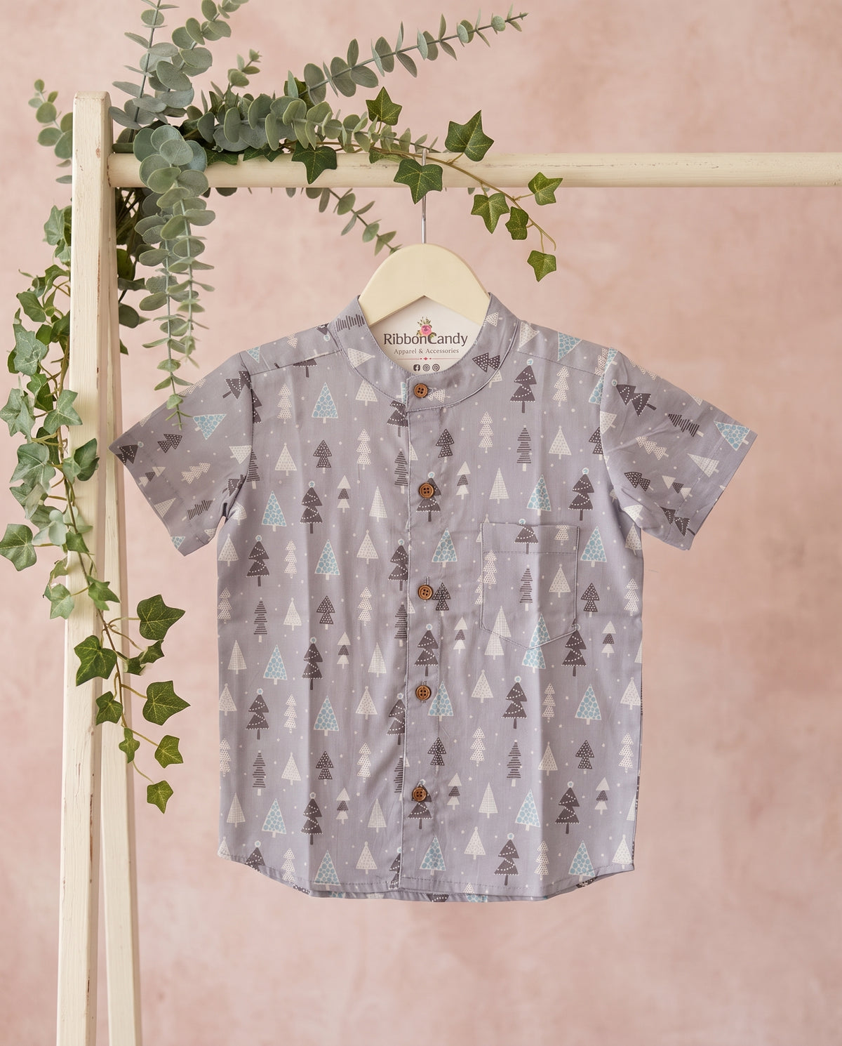 Ribbon Candy - Christmas Tree Print Shirt - 100% Cotton