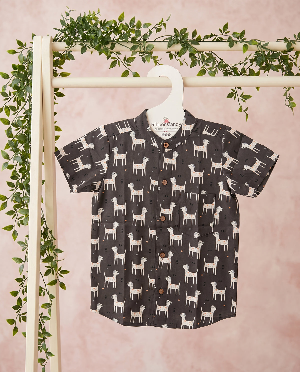 Ribbon Candy - Dog Print Shirt - 100% Cotton