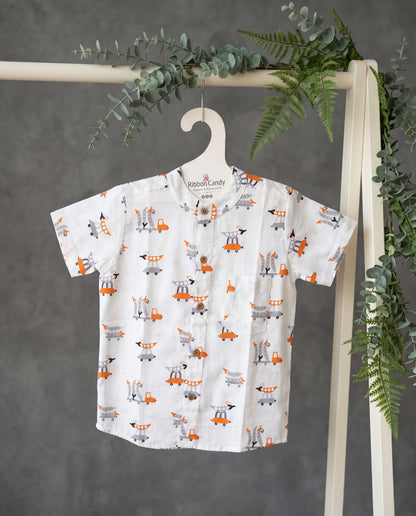 Ribbon Candy - Transport Print Shirt - 100% Cotton