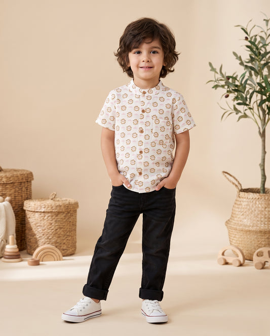 Ribbon Candy - Cloud Print Shirt - 100% Cotton