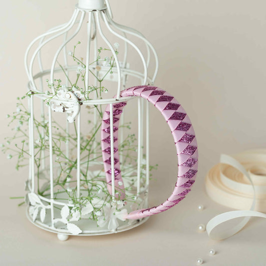 Pink Shimmer Woven Hairband.