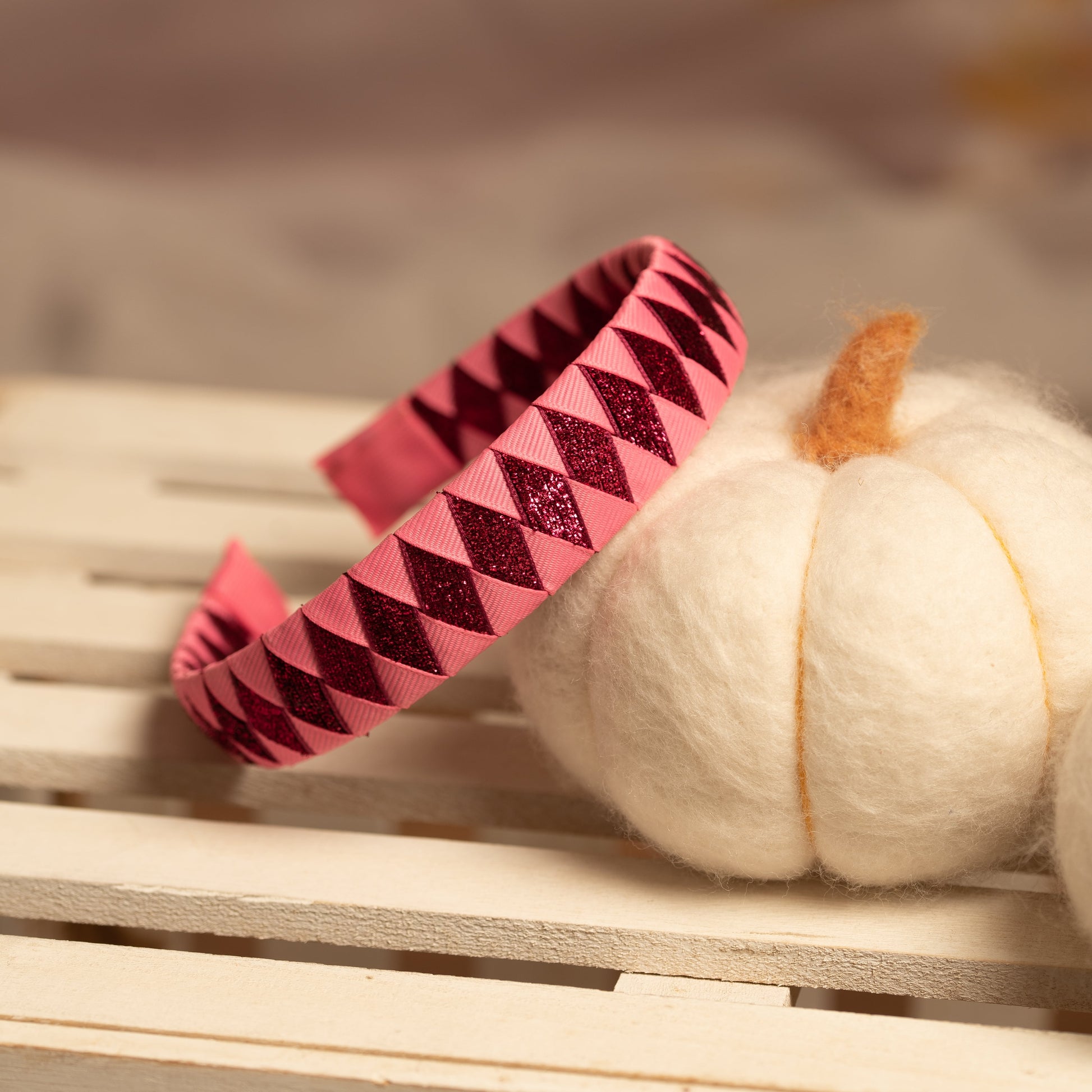Ribbon Candy - Shimmer Woven Hairband - Hot Pink