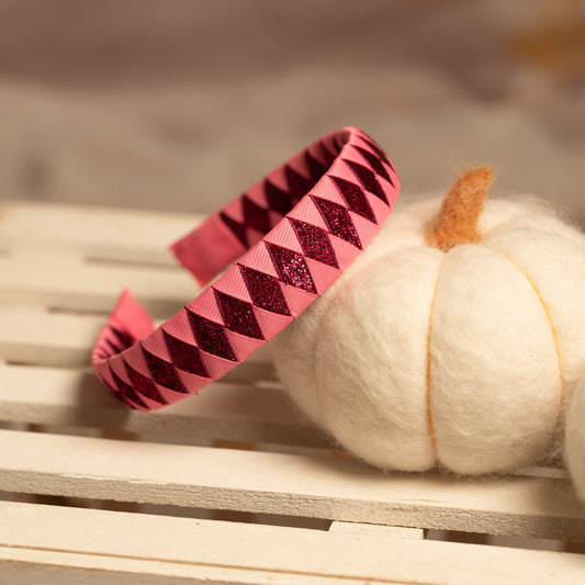 Ribbon Candy - Shimmer Woven Hairband - Hot Pink