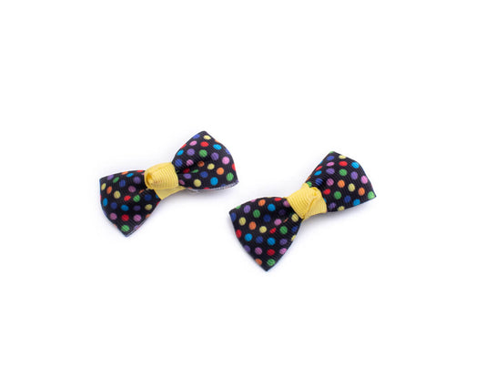 Polka Dot Print Bow on Alligator Pins