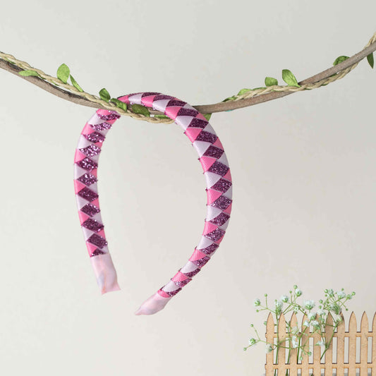 Light Pink Shimmer Woven Hairband.