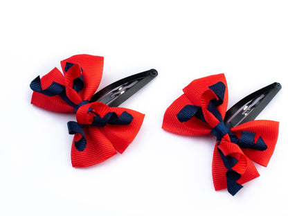 Bow with Korker Detailing on Tic-Tac Clips - Hair Clips