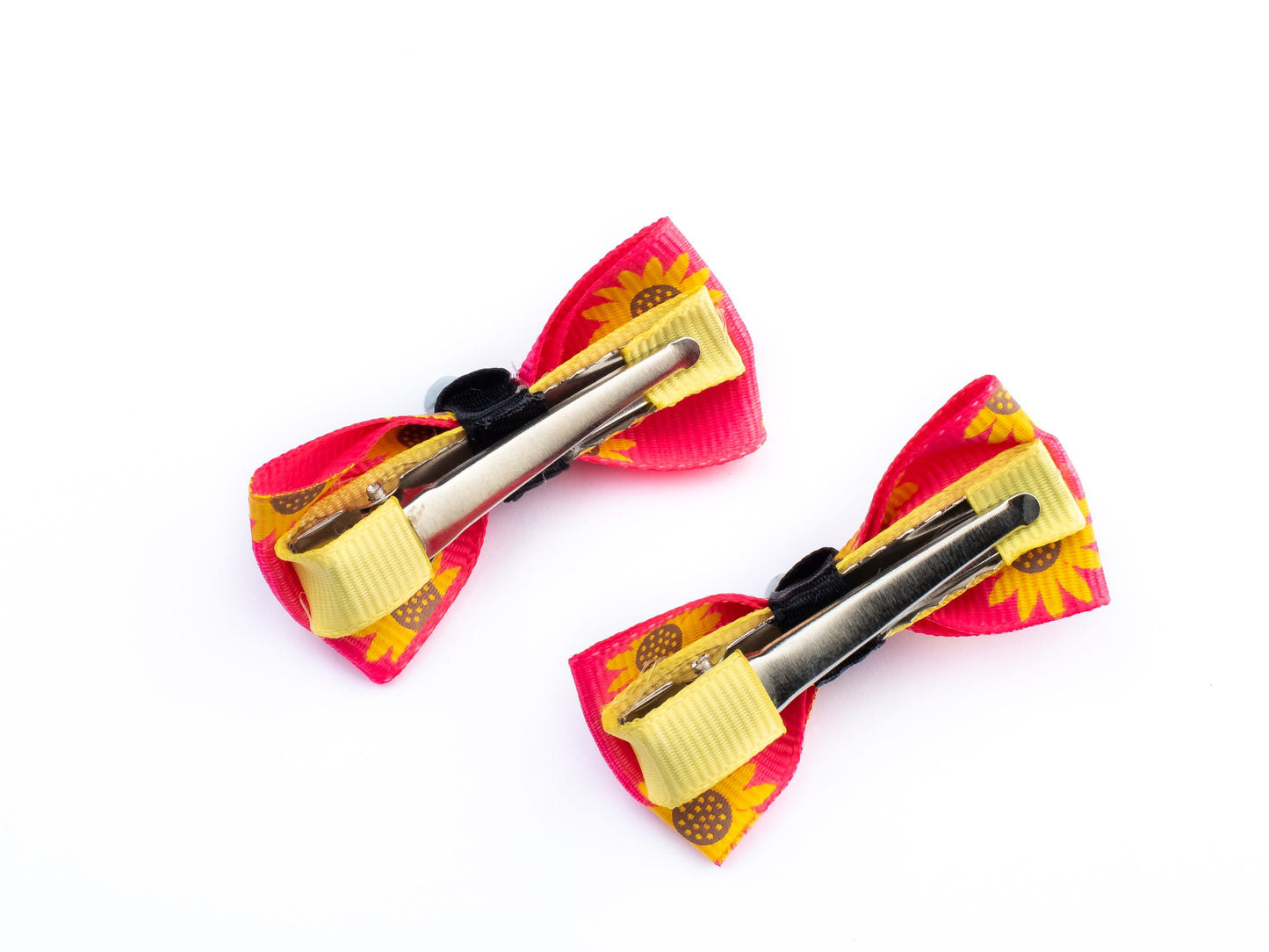 Floral Print Bow on Alligator Clips - Hair Clips