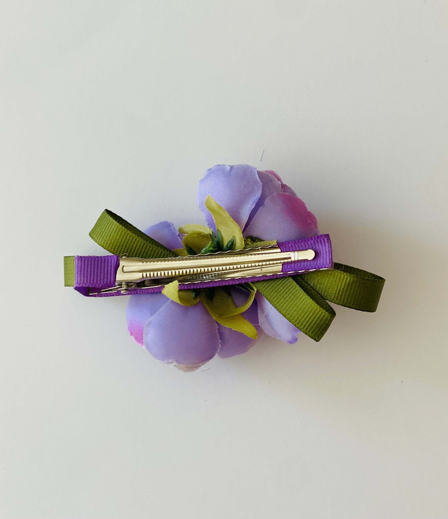 Ribbon Candy - Rose Hair Clip on Alligator Pin - Purple