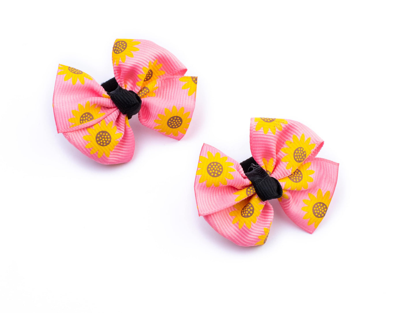 Floral Print Pinwheel bow Rubber Bands
