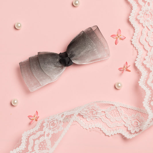 Ribbon Candy - Layered Loopy Bow on Alligator Clip - Black