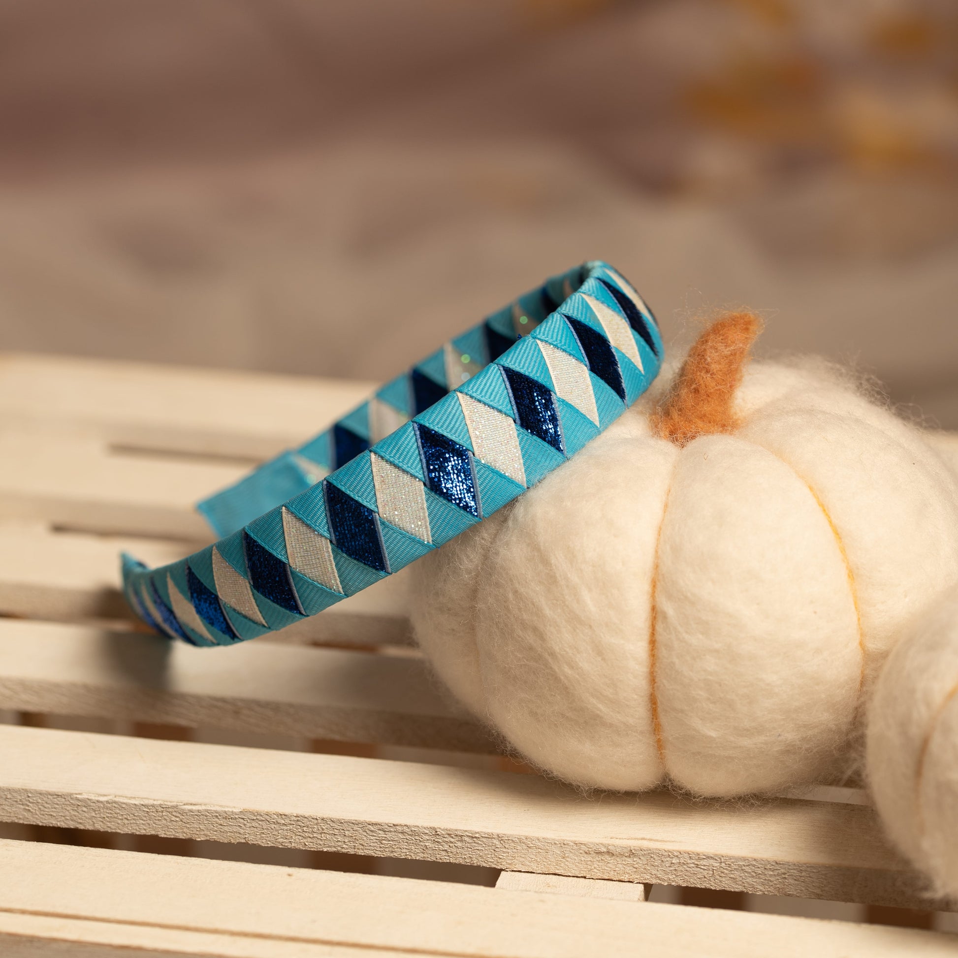 Ribbon Candy - Shimmer Woven Hairband - Blue
