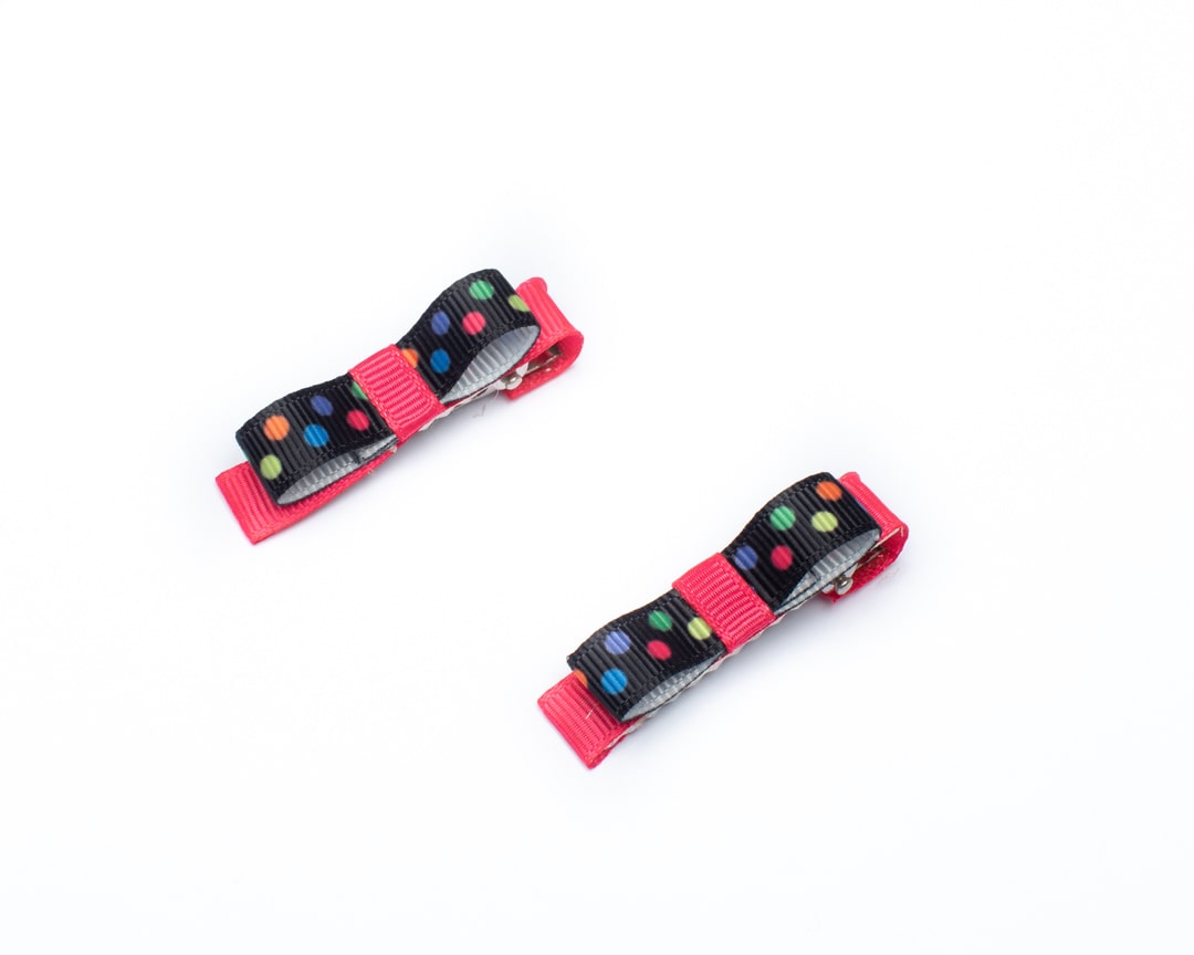Polka Dots Cute Loopy Bow Alligator Pins