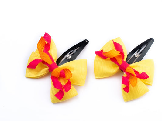 Bow with Korker Detailing on Tic-Tac Clips - Hair Clips